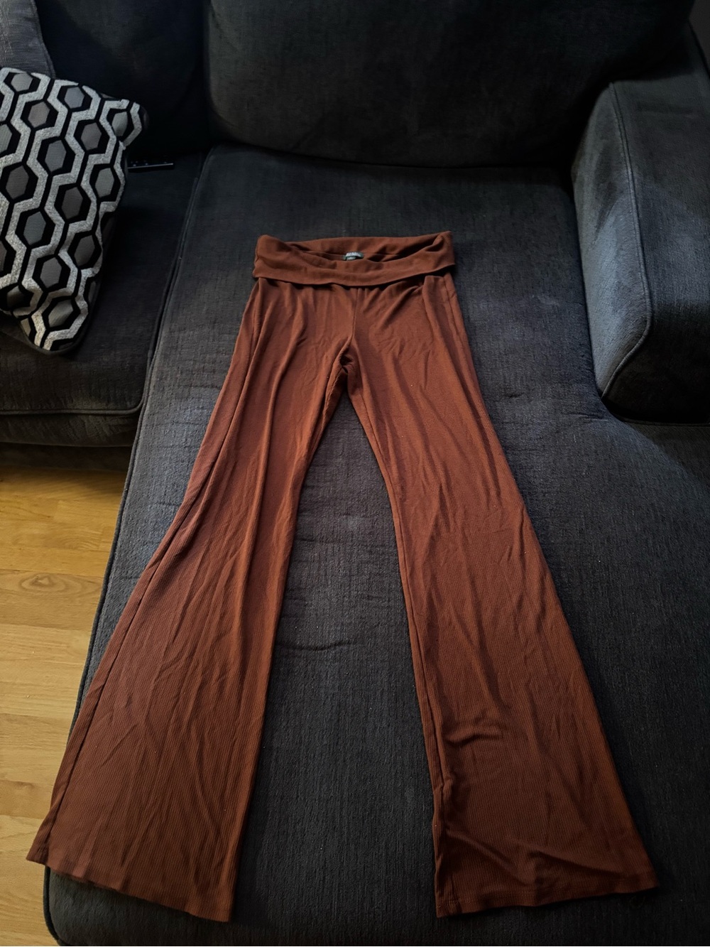 Wild fable Rust Brown Wide-Leg Fold-Over Waist Pants